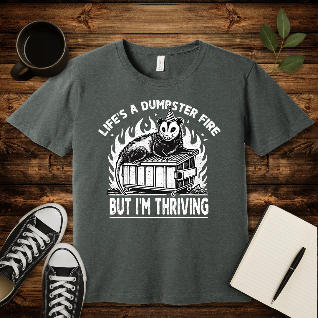 Life’s a Dumpster Fire T-Shirt-T-Shirt-Deep Heather-S-wearable sarcasm by Savage Tee Society