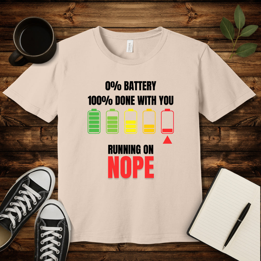 Running on Nope T-Shirt-T-Shirt-Soft Cream-S-wearable sarcasm by Savage Tee Society