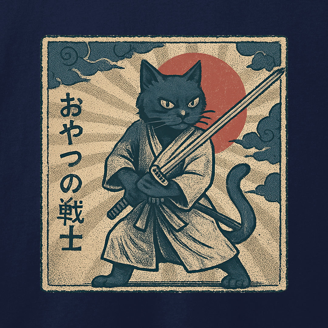 Samurai Cat T-Shirt-T-Shirt-Asphalt-S-