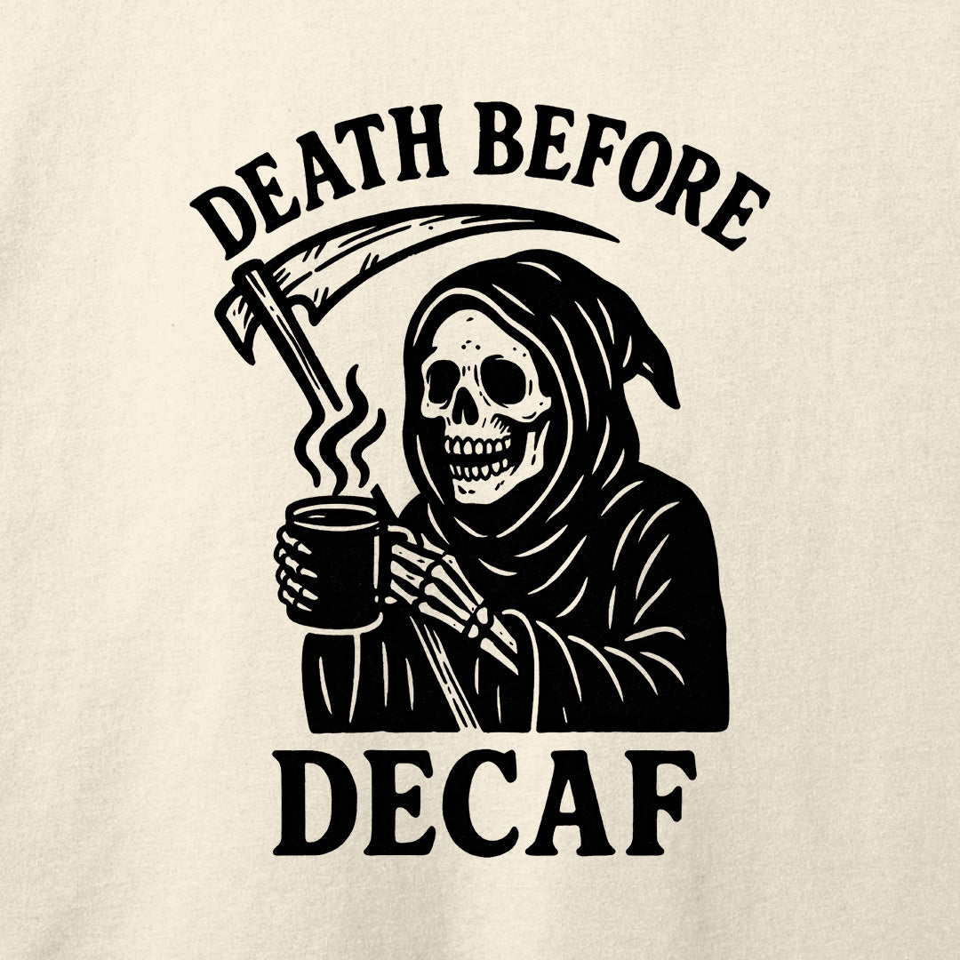 Death Before Decaf T-Shirt-T-Shirt-Athletic Heather-S-