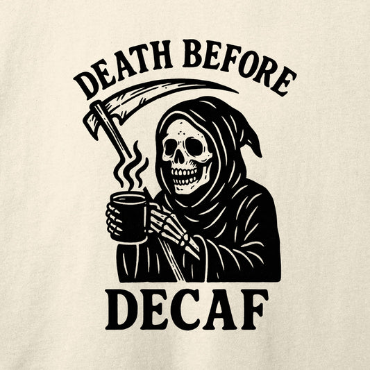 Death Before Decaf T-Shirt-T-Shirt-Athletic Heather-S-