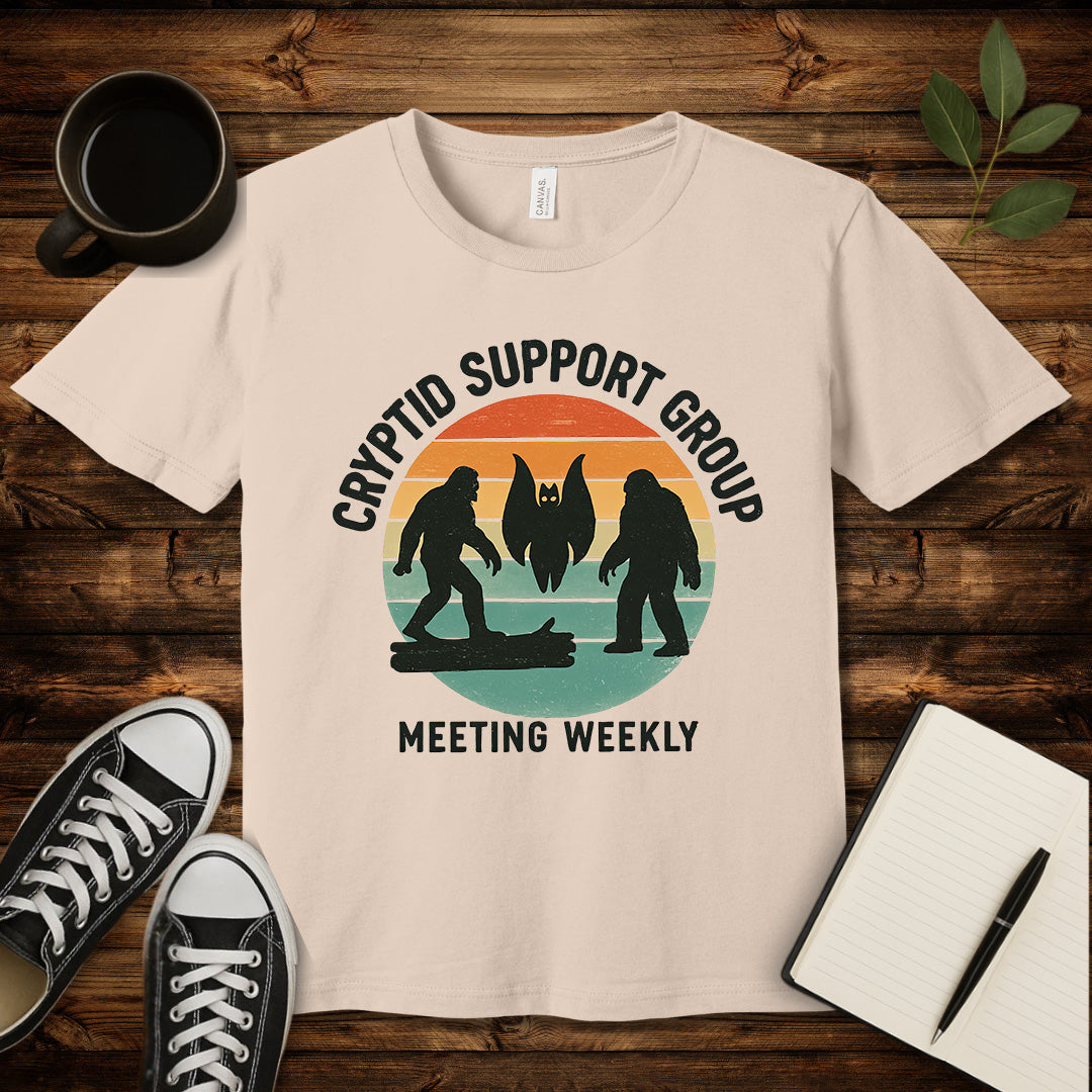 Cryptid Support Group T-Shirt-T-Shirt-Soft Cream-S-wearable sarcasm by Savage Tee Society