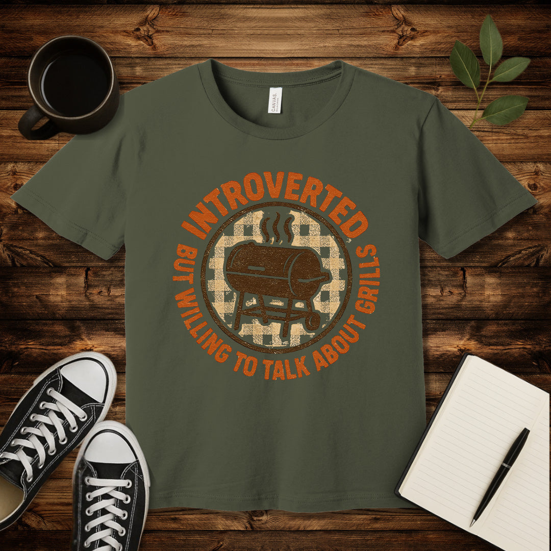 Introverts Grilling T-Shirt-T-Shirt-Army-S-wearable sarcasm by Savage Tee Society