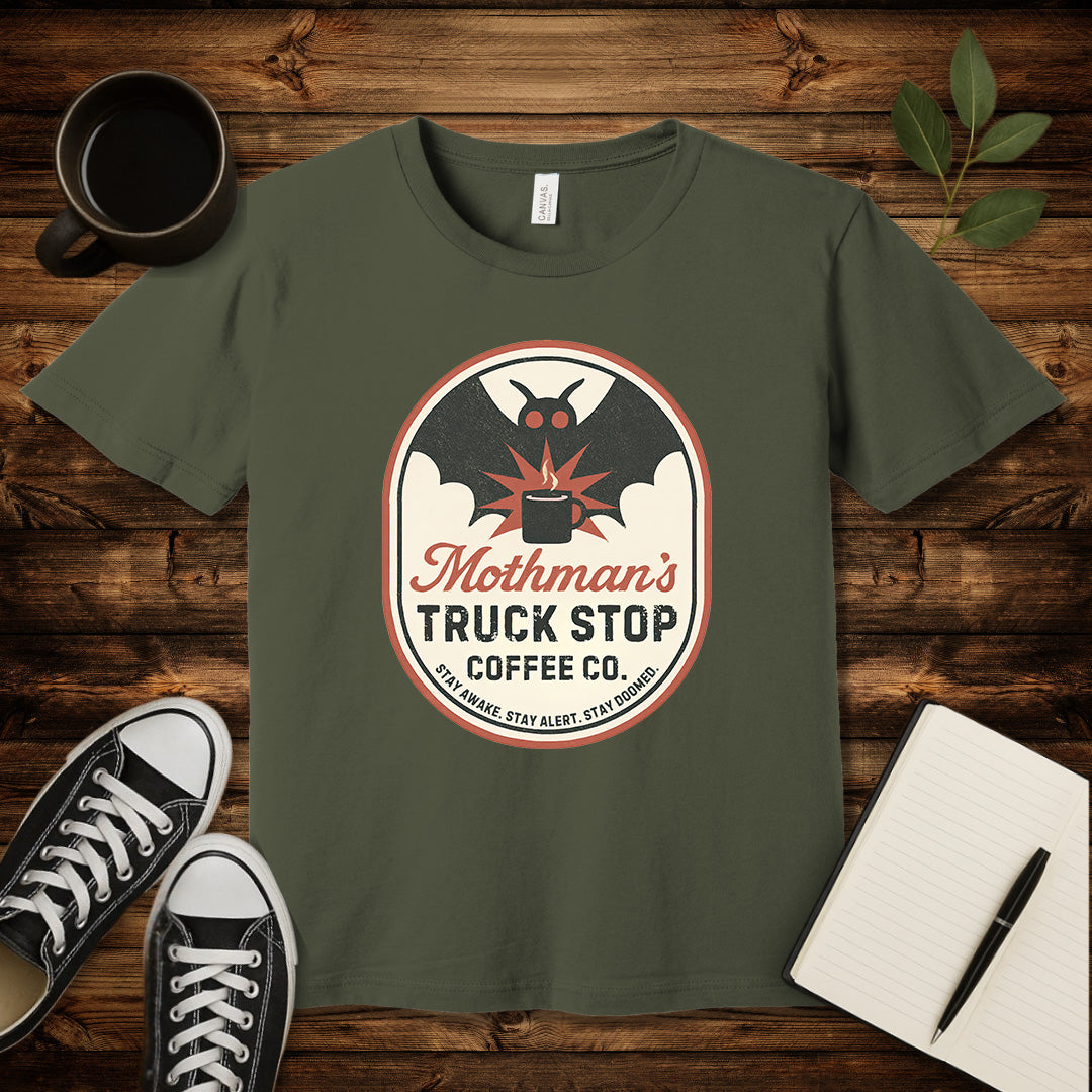 Mothman's Coffee Co. T-Shirt-T-Shirt-Army-S-wearable sarcasm by Savage Tee Society