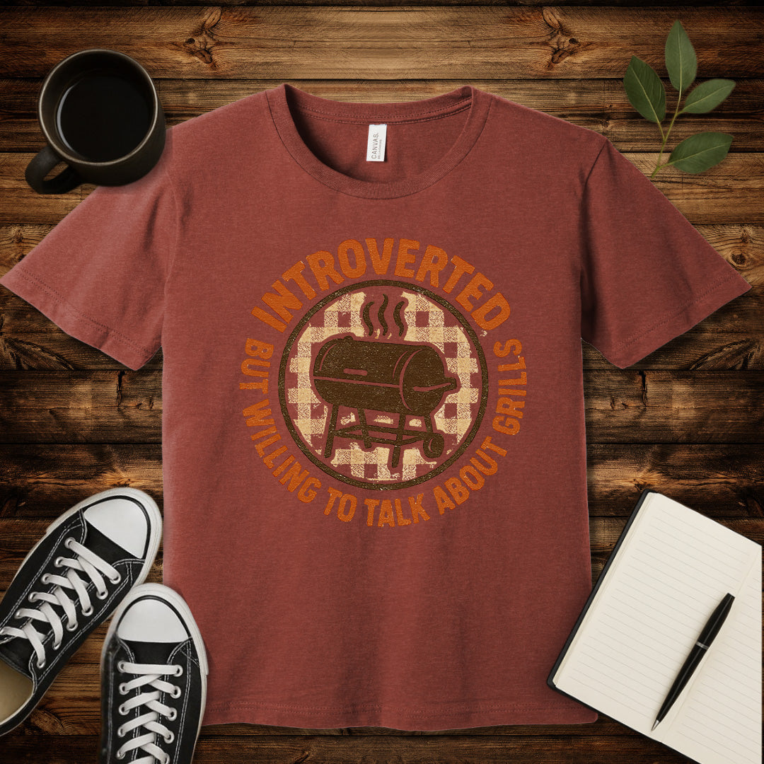 Introverts Grilling T-Shirt-T-Shirt-Heather Clay-S-wearable sarcasm by Savage Tee Society