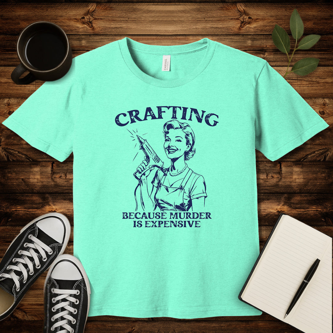 Crafting Not Murder T-Shirt-T-Shirt-Pink-S-wearable sarcasm by Savage Tee Society