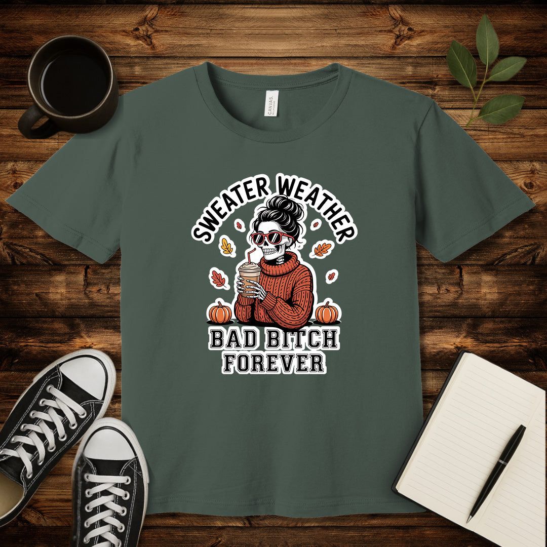 Sweater Weather T-Shirt-T-Shirt-Military Green-S-wearable sarcasm by Savage Tee Society