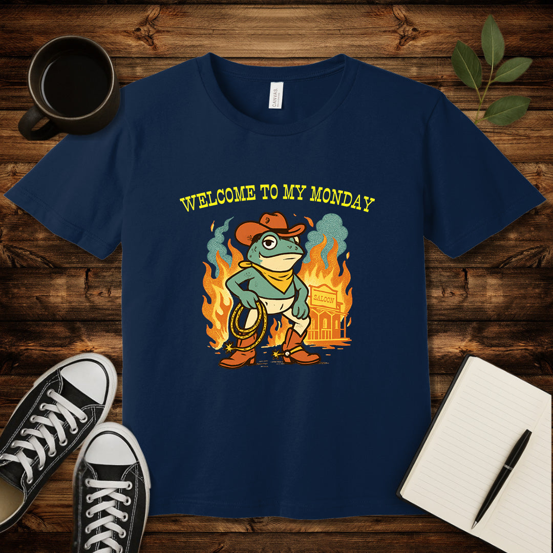 Welcome To My Monday T-Shirt-T-Shirt-Navy-S-wearable sarcasm by Savage Tee Society