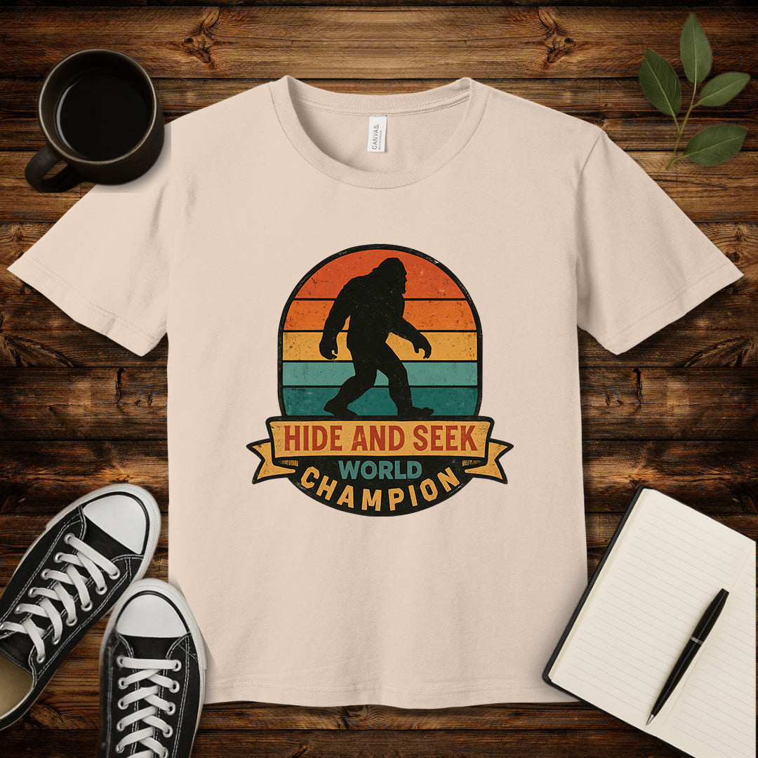 Hide and Seek World Champion T-Shirt-T-Shirt-Soft Cream-S-wearable sarcasm by Savage Tee Society