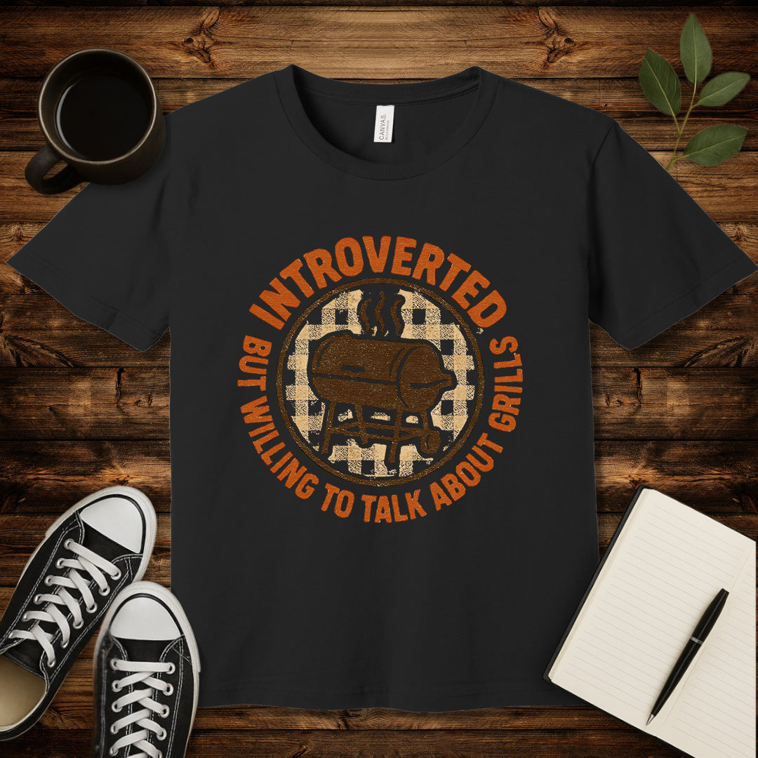 Introverts Grilling T-Shirt-T-Shirt-Black-S-wearable sarcasm by Savage Tee Society