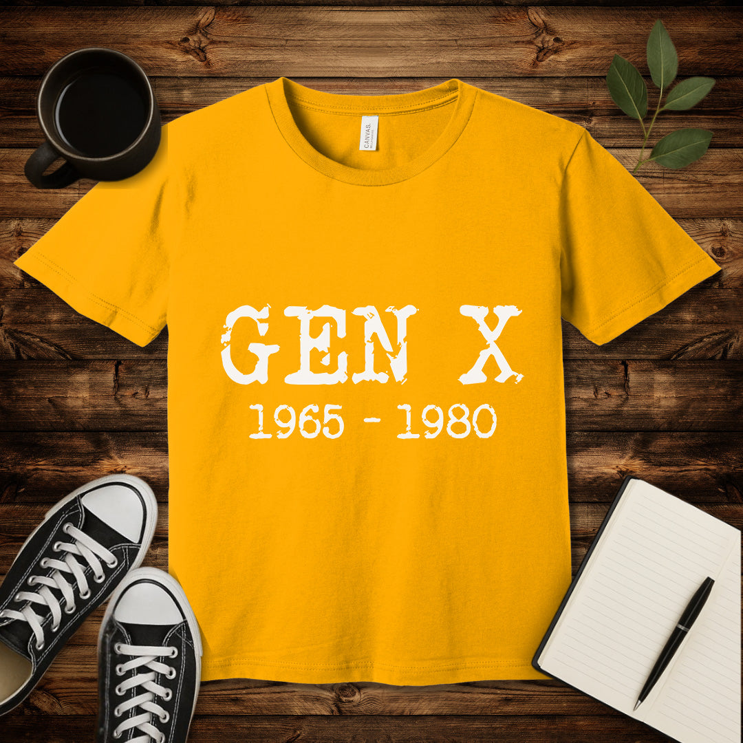 Gen X 1965 1980 T-Shirt-T-Shirt-Gold-S-wearable sarcasm by Savage Tee Society