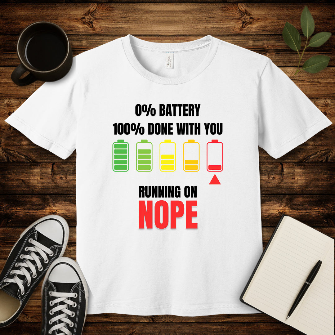 Running on Nope T-Shirt-T-Shirt-White-S-wearable sarcasm by Savage Tee Society