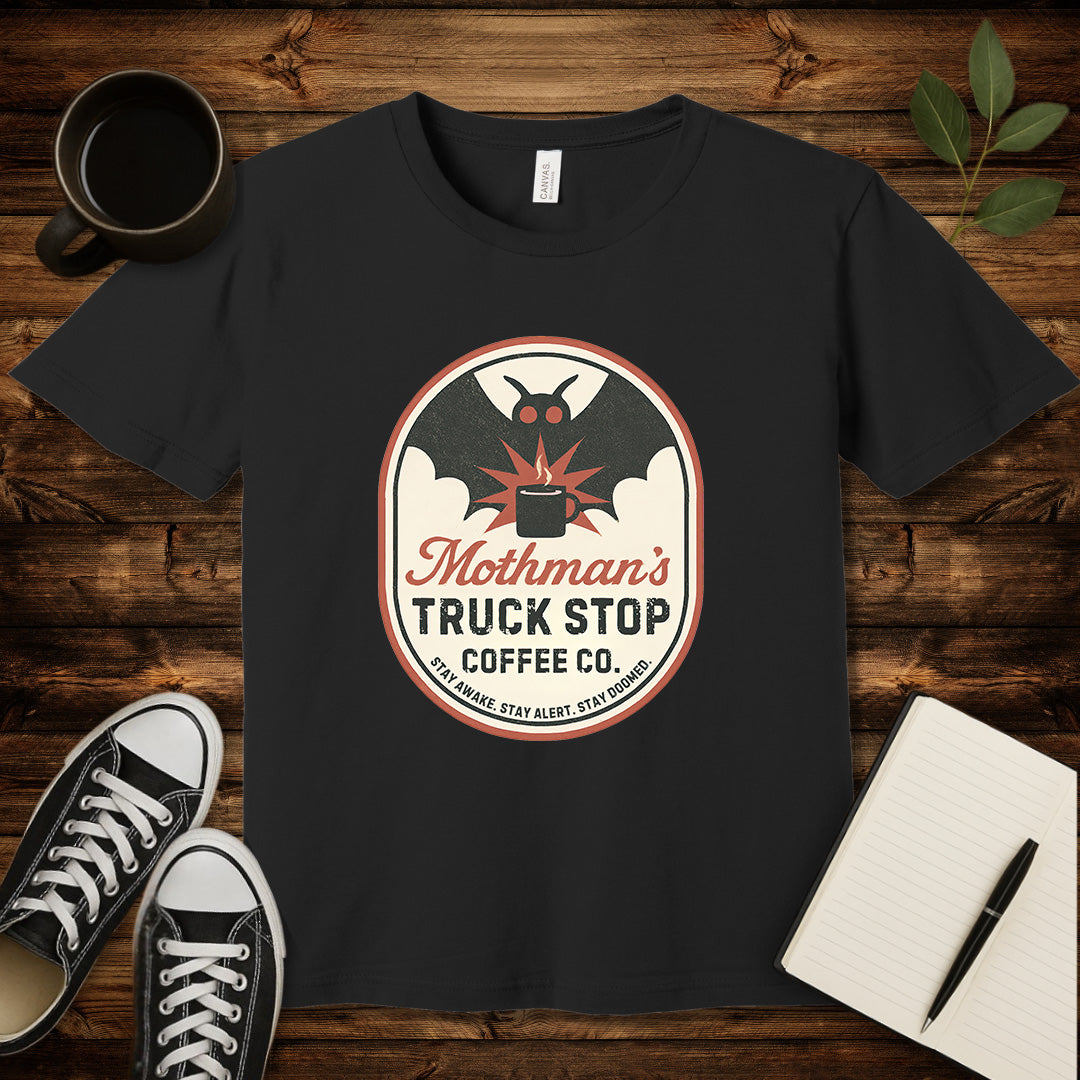 Mothman's Coffee Co. T-Shirt-T-Shirt-Black-S-wearable sarcasm by Savage Tee Society