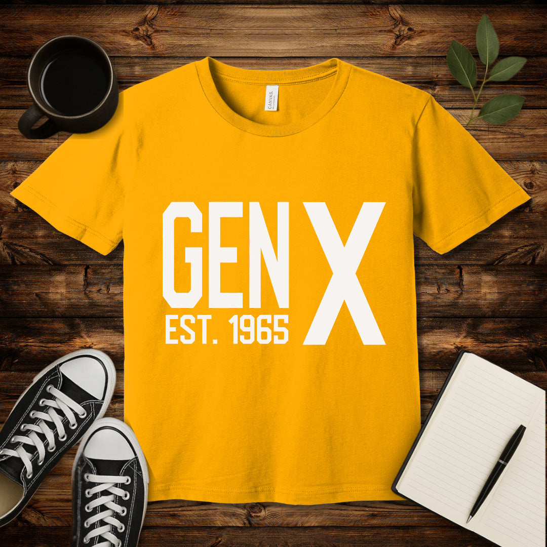 Gen X Est 1965 T-Shirt-T-Shirt-Gold-S-wearable sarcasm by Savage Tee Society
