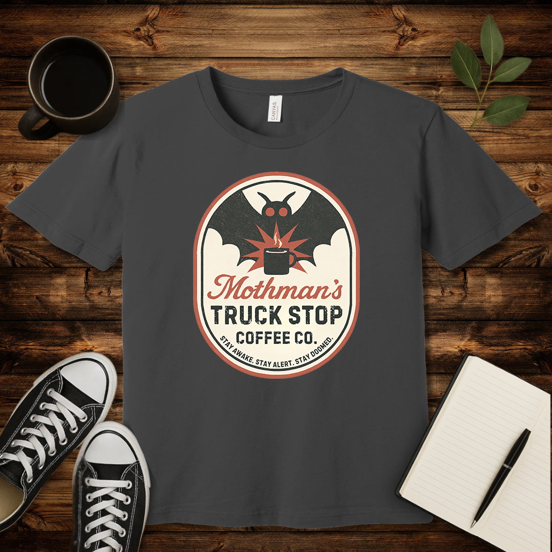 Mothman's Coffee Co. T-Shirt-T-Shirt-Asphalt-S-wearable sarcasm by Savage Tee Society