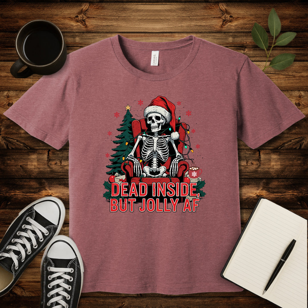 Dead Inside But Jolly AF T-Shirt-T-Shirt-Heather Mauve-S-wearable sarcasm by Savage Tee Society