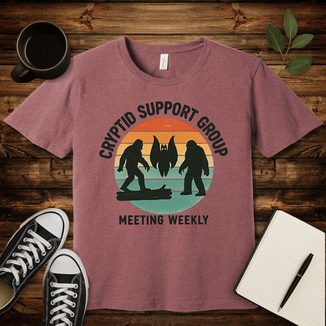 Cryptid Support Group T-Shirt-T-Shirt-Heather Mauve-S-wearable sarcasm by Savage Tee Society