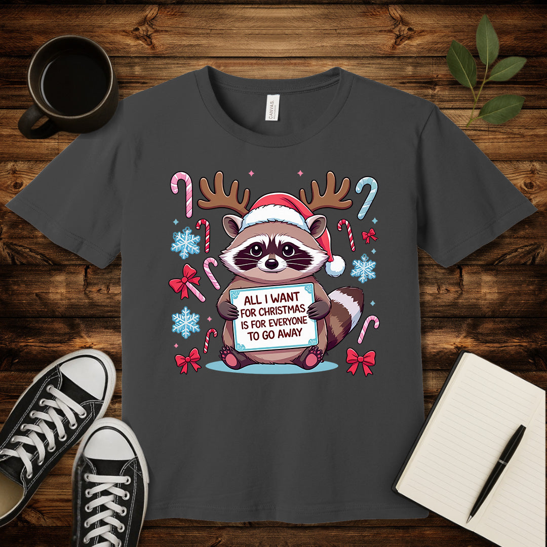 Go Away Anti-Social Christmas T-Shirt-T-Shirt-Asphalt-S-wearable sarcasm by Savage Tee Society