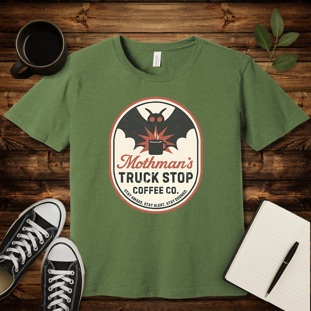 Mothman's Coffee Co. T-Shirt-T-Shirt-Heather Green-S-wearable sarcasm by Savage Tee Society