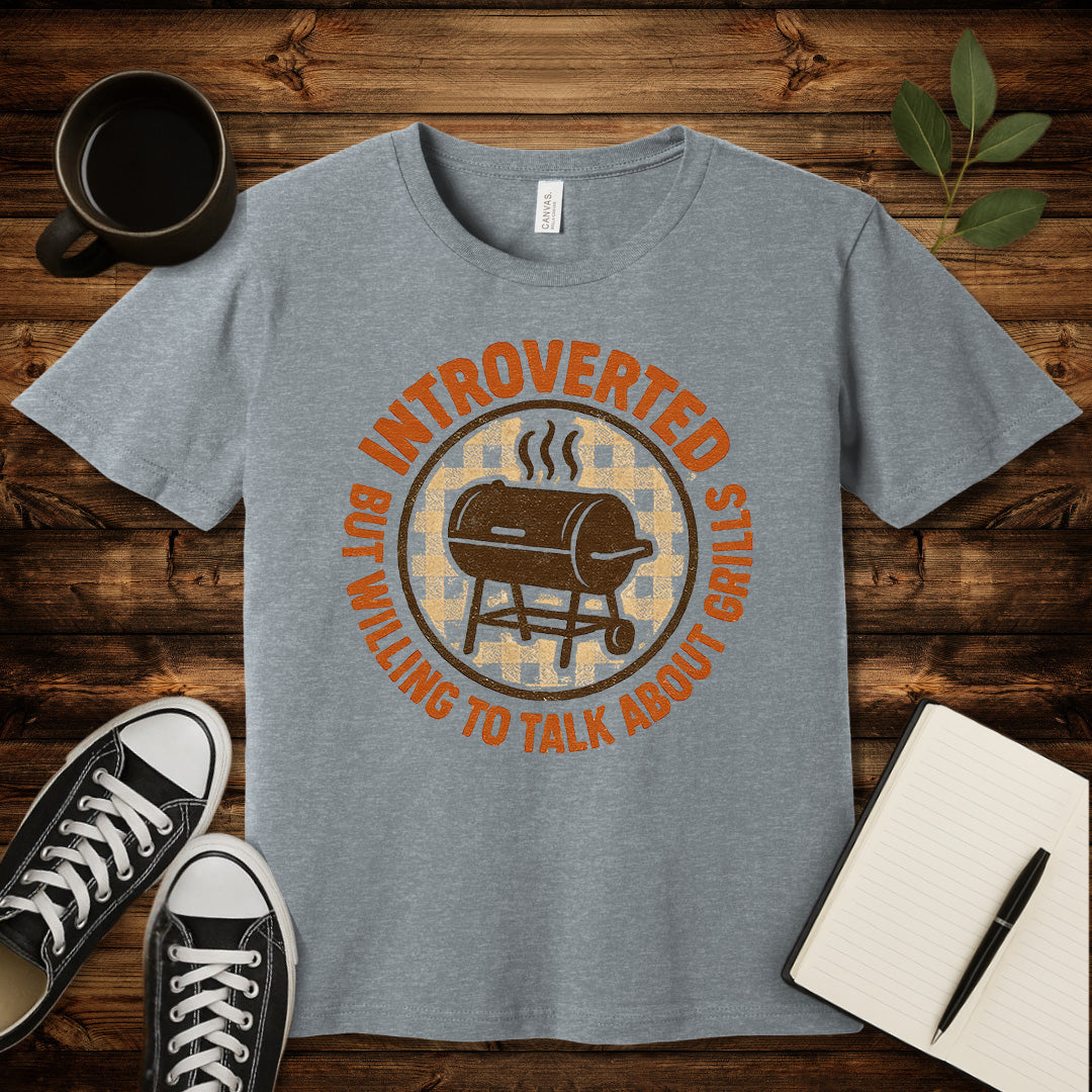 Introverts Grilling T-Shirt-T-Shirt-Athletic Heather-S-wearable sarcasm by Savage Tee Society