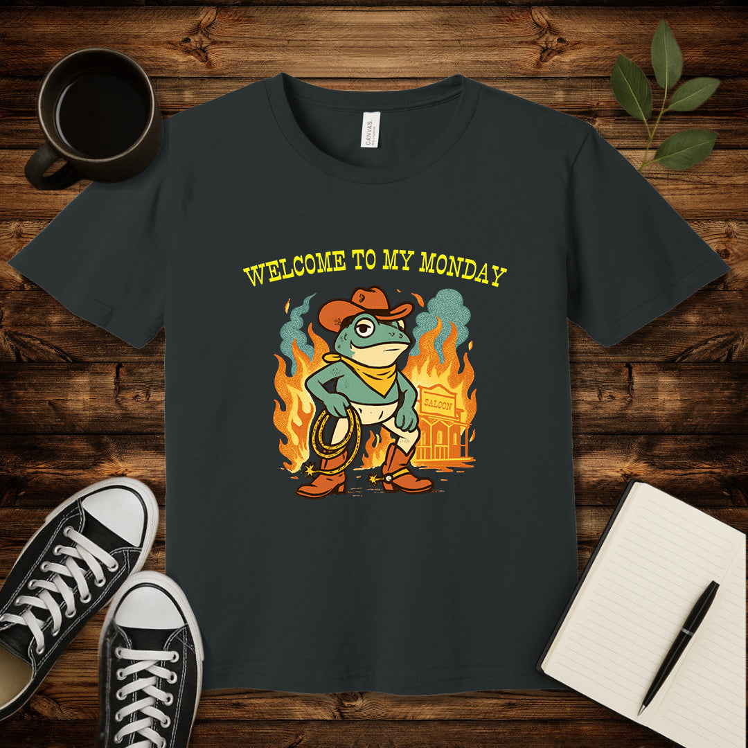Welcome To My Monday T-Shirt-T-Shirt-Dark Grey Heather-S-wearable sarcasm by Savage Tee Society