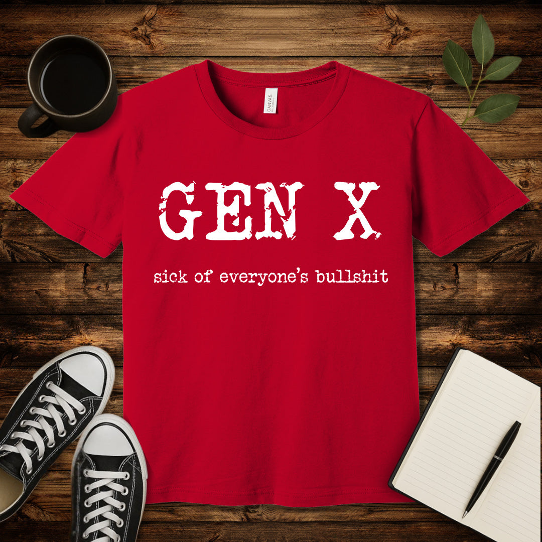 Gen X Rage T-Shirt-T-Shirt-Red-S-wearable sarcasm by Savage Tee Society