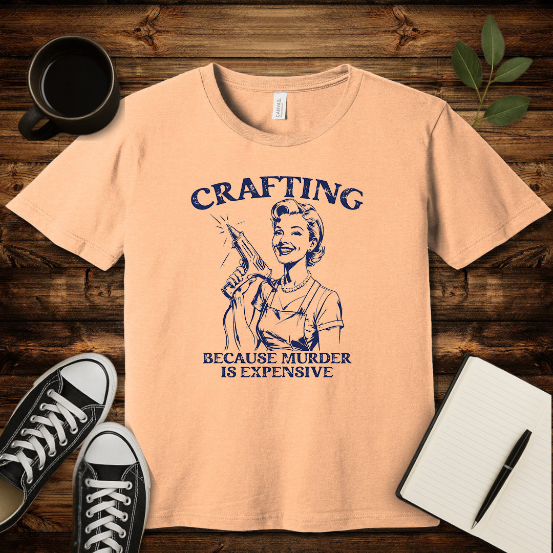 Crafting Not Murder T-Shirt-T-Shirt-Heather Peach-S-wearable sarcasm by Savage Tee Society