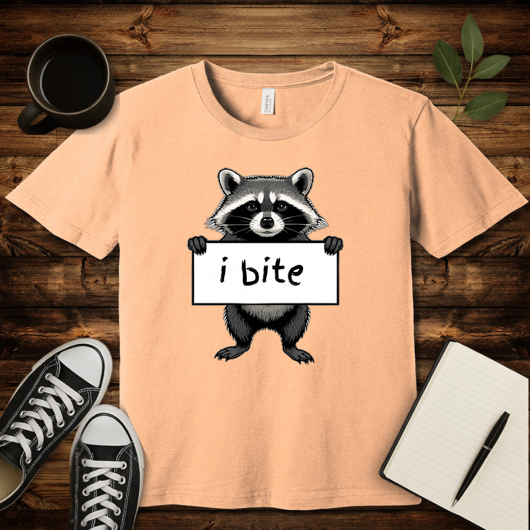I Bite T-Shirt-T-Shirt-Heather Peach-S-wearable sarcasm by Savage Tee Society