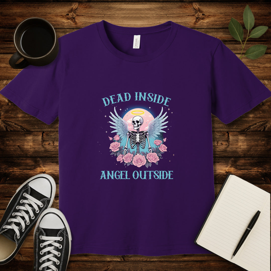 Dead Inside Angel Outside T-Shirt-T-Shirt-Team Purple-S-wearable sarcasm by Savage Tee Society