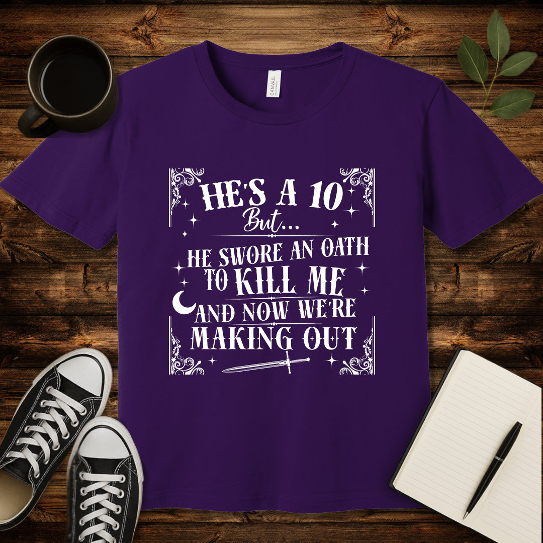 He's a 10 Doomed Romance T-Shirt-T-Shirt-Team Purple-S-wearable sarcasm by Savage Tee Society