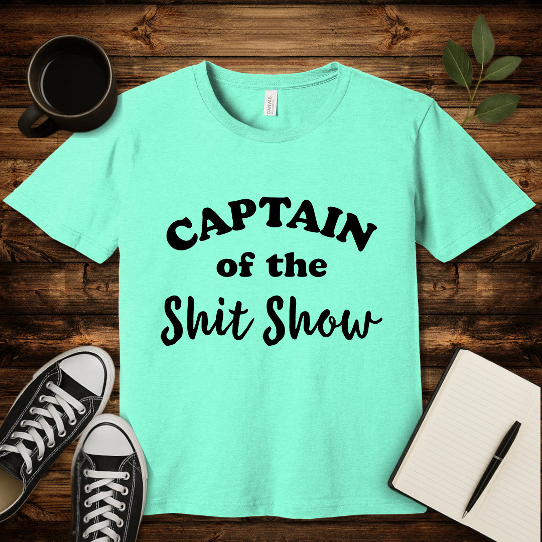Captain of the Shit Show T-Shirt-T-Shirt-Heather Mint-S-wearable sarcasm by Savage Tee Society