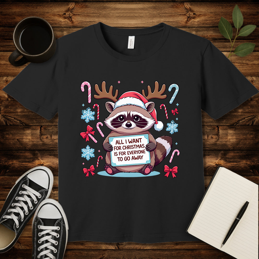Go Away Anti-Social Christmas T-Shirt-T-Shirt-Black-S-wearable sarcasm by Savage Tee Society