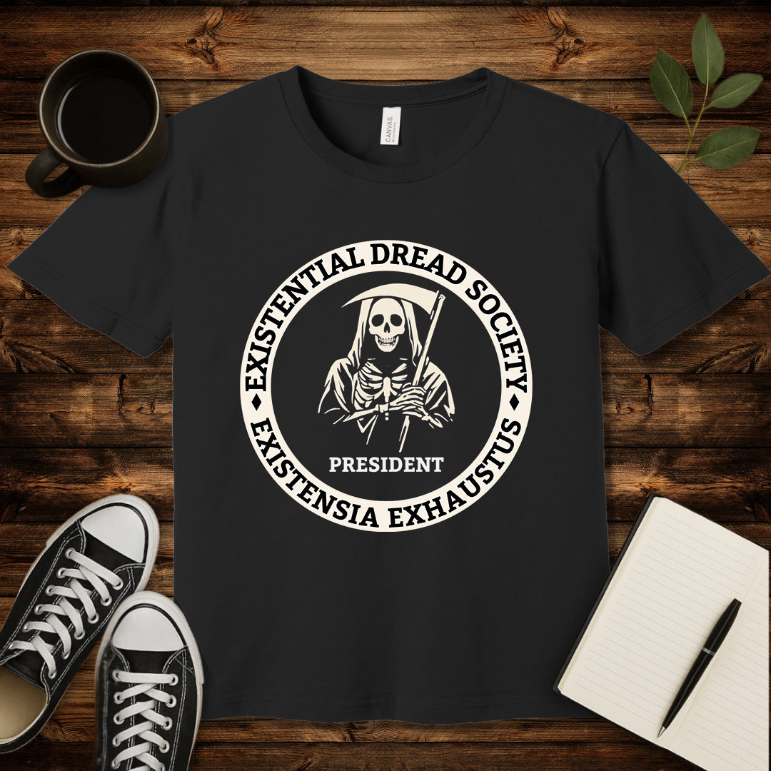 Existential Dread Society T-Shirt-T-Shirt-Black-S-wearable sarcasm by Savage Tee Society