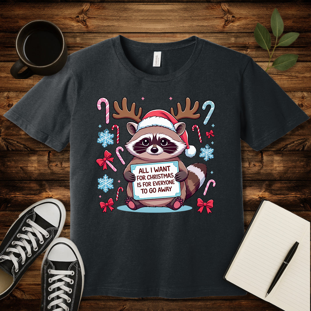 Go Away Anti-Social Christmas T-Shirt-T-Shirt-Dark Grey Heather-S-wearable sarcasm by Savage Tee Society