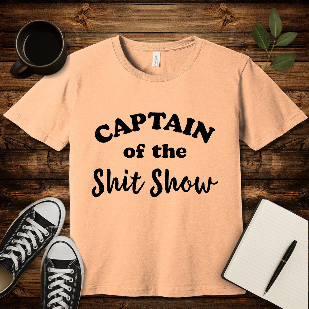 Captain of the Shit Show T-Shirt-T-Shirt-Heather Peach-S-wearable sarcasm by Savage Tee Society