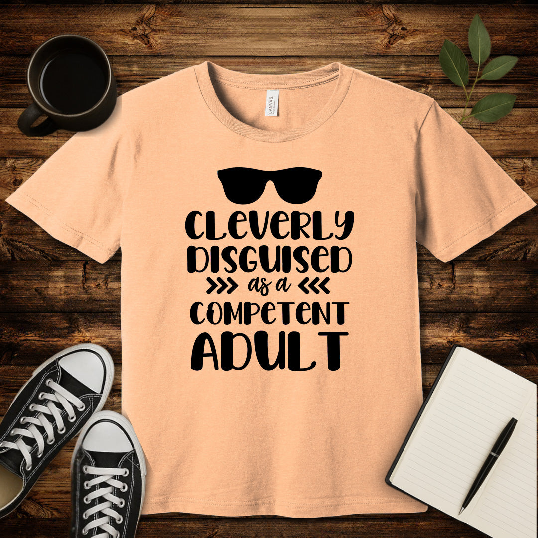 Competent Adult T-Shirt-T-Shirt-Heather Peach-S-wearable sarcasm by Savage Tee Society