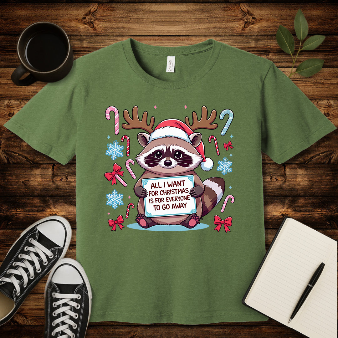 Go Away Anti-Social Christmas T-Shirt-T-Shirt-Heather Green-S-wearable sarcasm by Savage Tee Society