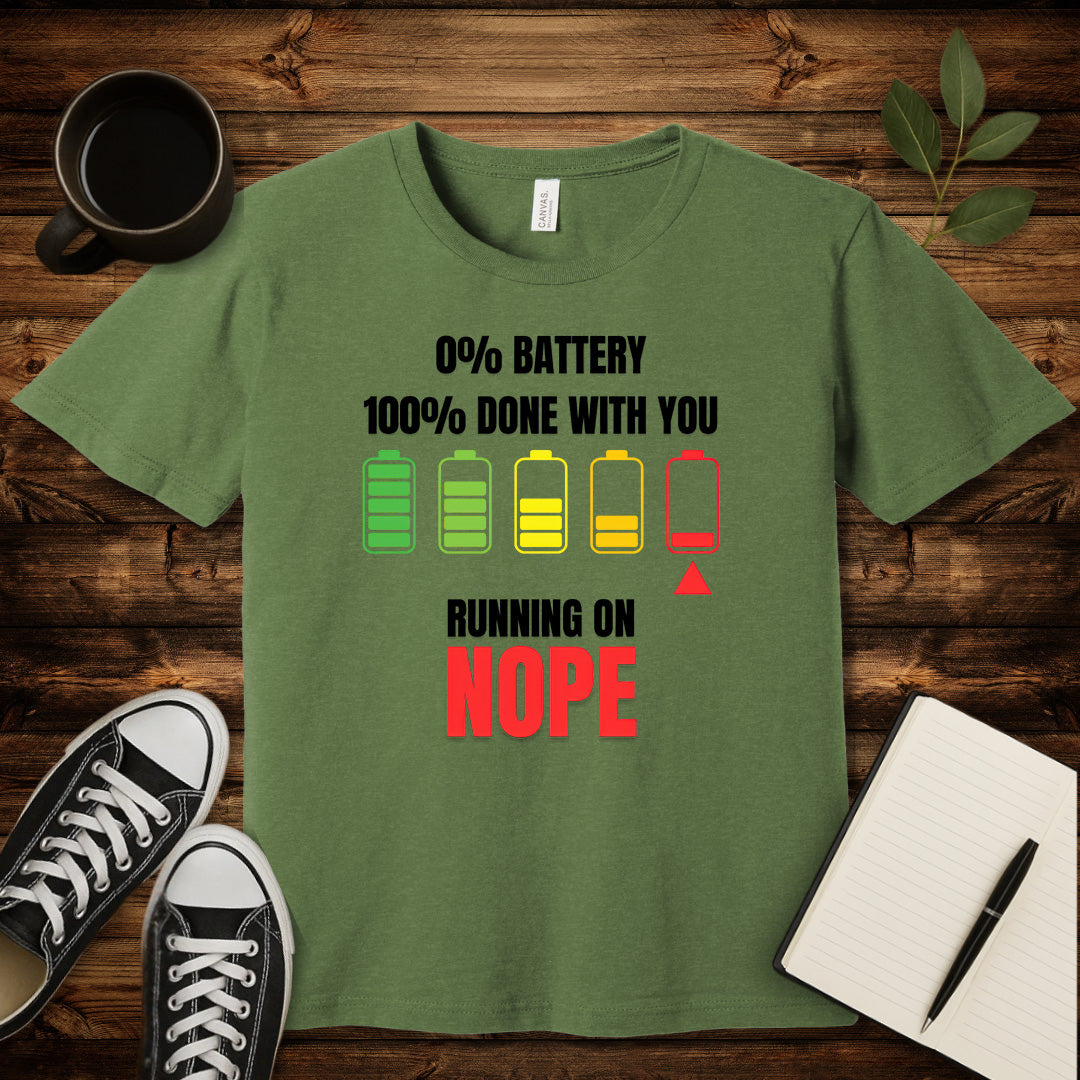 Running on Nope T-Shirt-T-Shirt-Heather Green-S-wearable sarcasm by Savage Tee Society