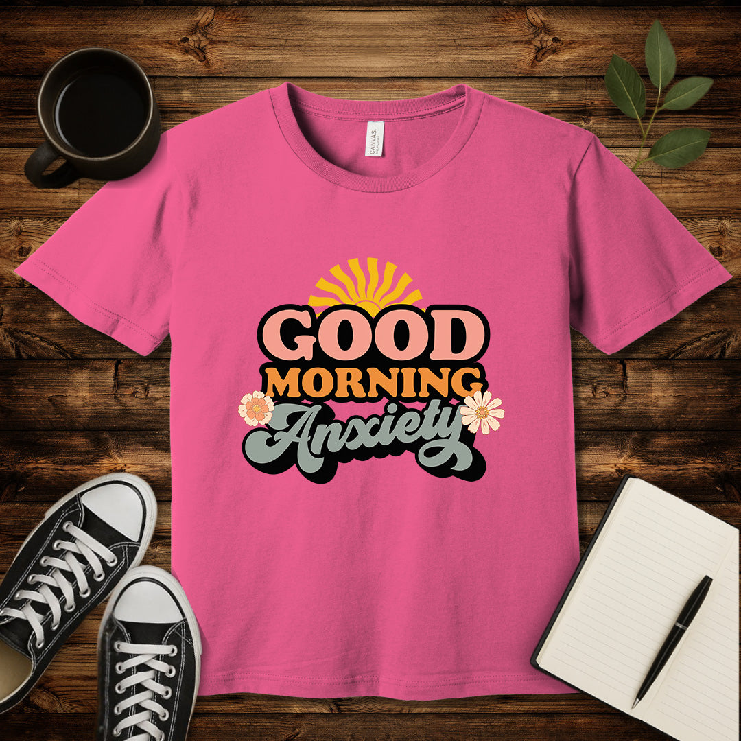Good Morning Anxiety T-Shirt-T-Shirt-Charity Pink-S-wearable sarcasm by Savage Tee Society