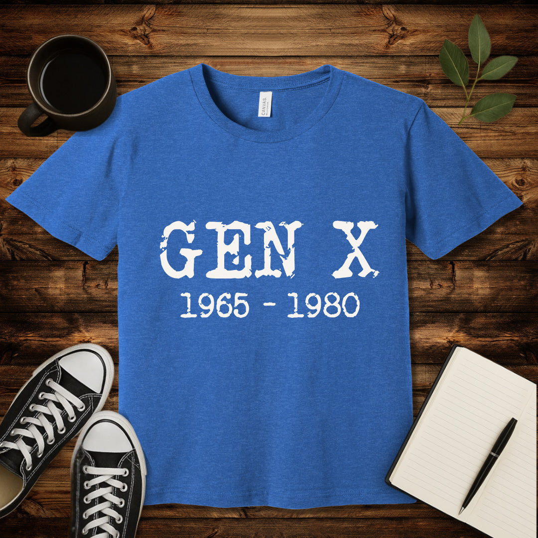 Gen X 1965 1980 T-Shirt-T-Shirt-Heather True Royal-S-wearable sarcasm by Savage Tee Society