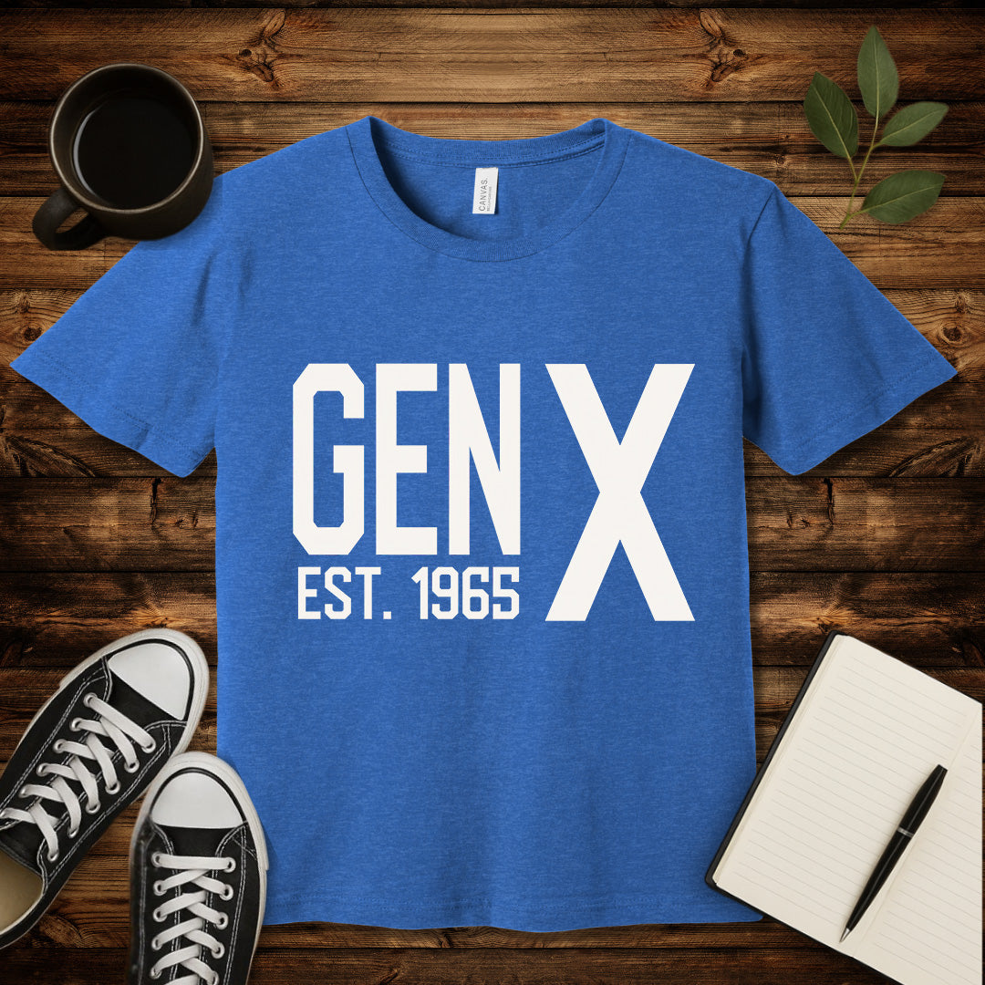 Gen X Est 1965 T-Shirt-T-Shirt-Heather True Royal-S-wearable sarcasm by Savage Tee Society
