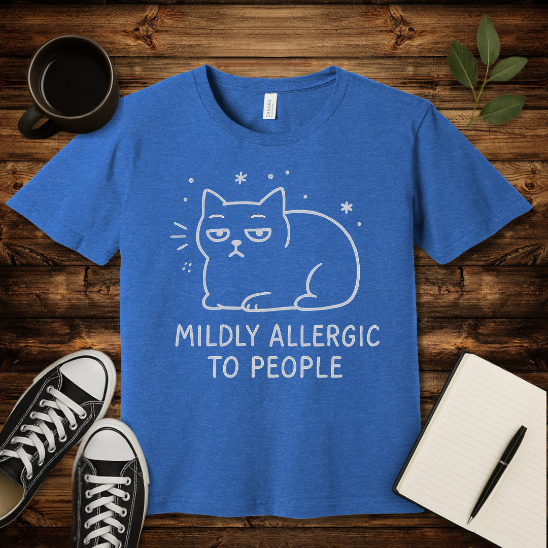 Mildly Allergic Cat T-Shirt-T-Shirt-Heather True Royal-S-wearable sarcasm by Savage Tee Society