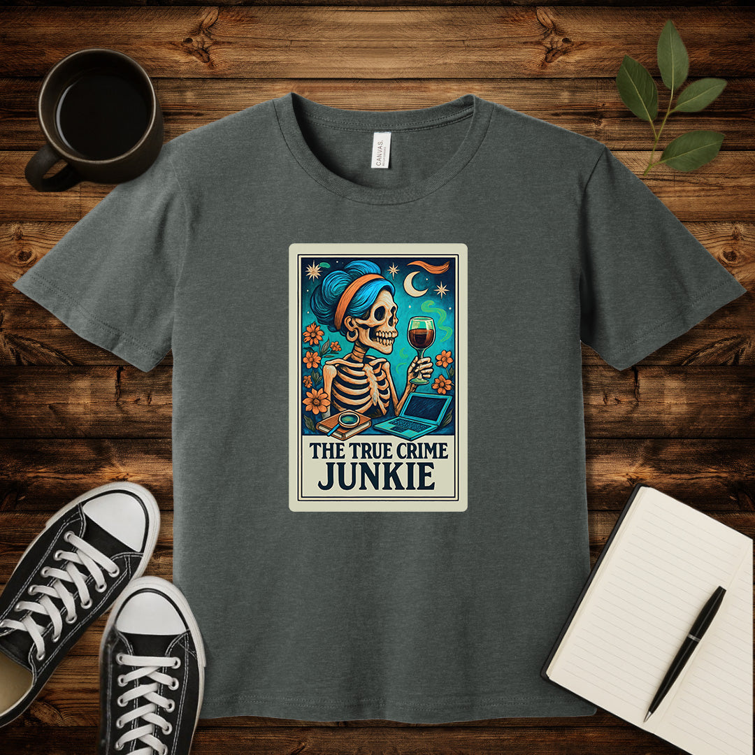 The True Crime Junkie T-Shirt-T-Shirt-Deep Heather-S-wearable sarcasm by Savage Tee Society