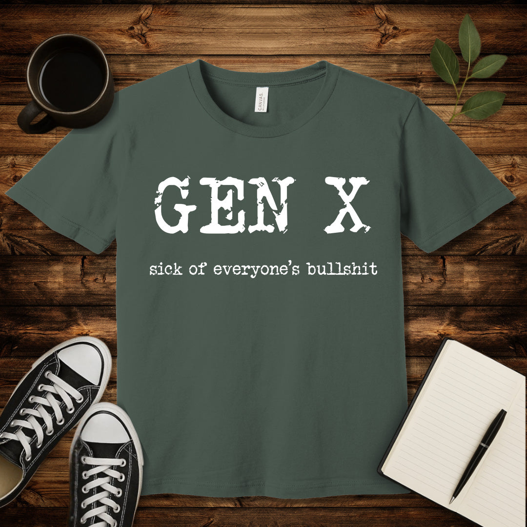 Gen X Rage T-Shirt-T-Shirt-Military Green-S-wearable sarcasm by Savage Tee Society