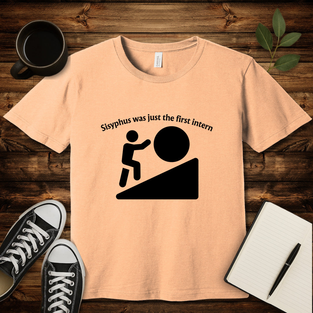 Sisyphus Intern T-Shirt-T-Shirt-Heather Peach-S-wearable sarcasm by Savage Tee Society