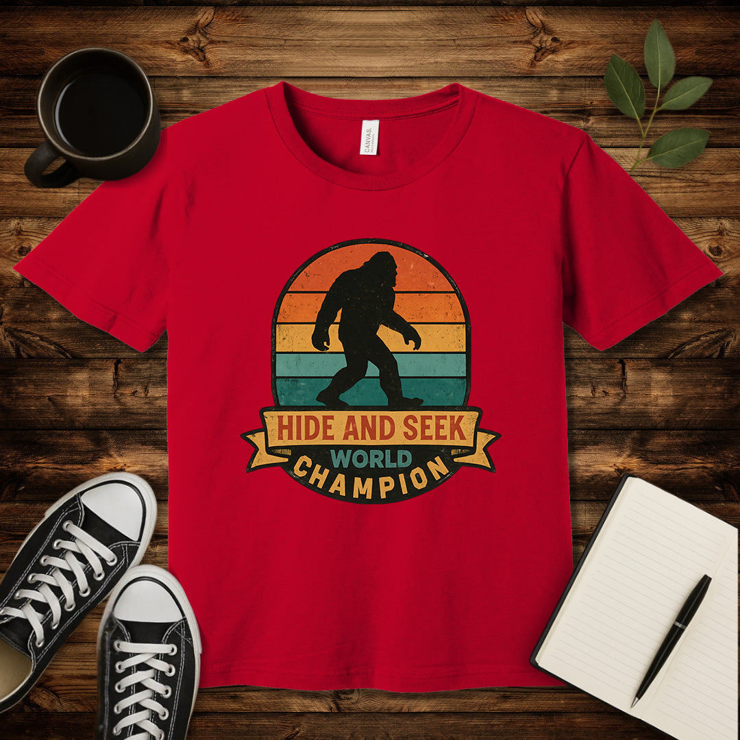 Hide and Seek World Champion T-Shirt-T-Shirt-Red-S-wearable sarcasm by Savage Tee Society