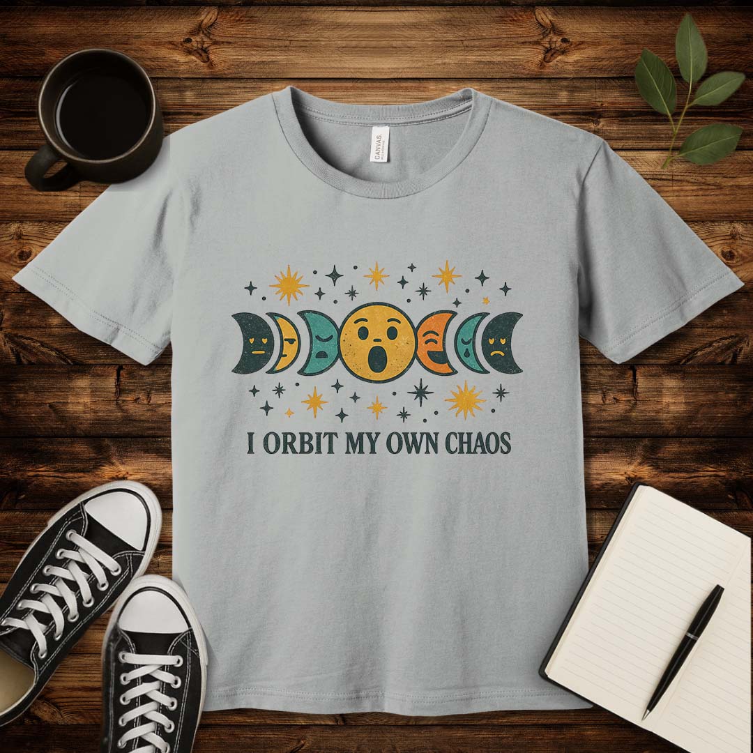 I Orbit My Own Chaos T-Shirt-T-Shirt-Silver-S-wearable sarcasm by Savage Tee Society
