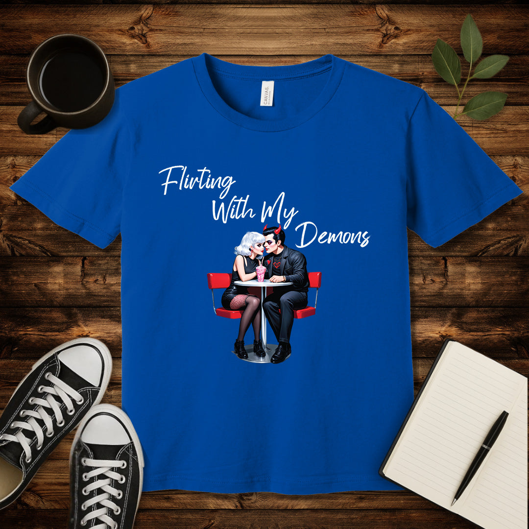 Flirting With My Demons T-Shirt-T-Shirt-True Royal-S-wearable sarcasm by Savage Tee Society