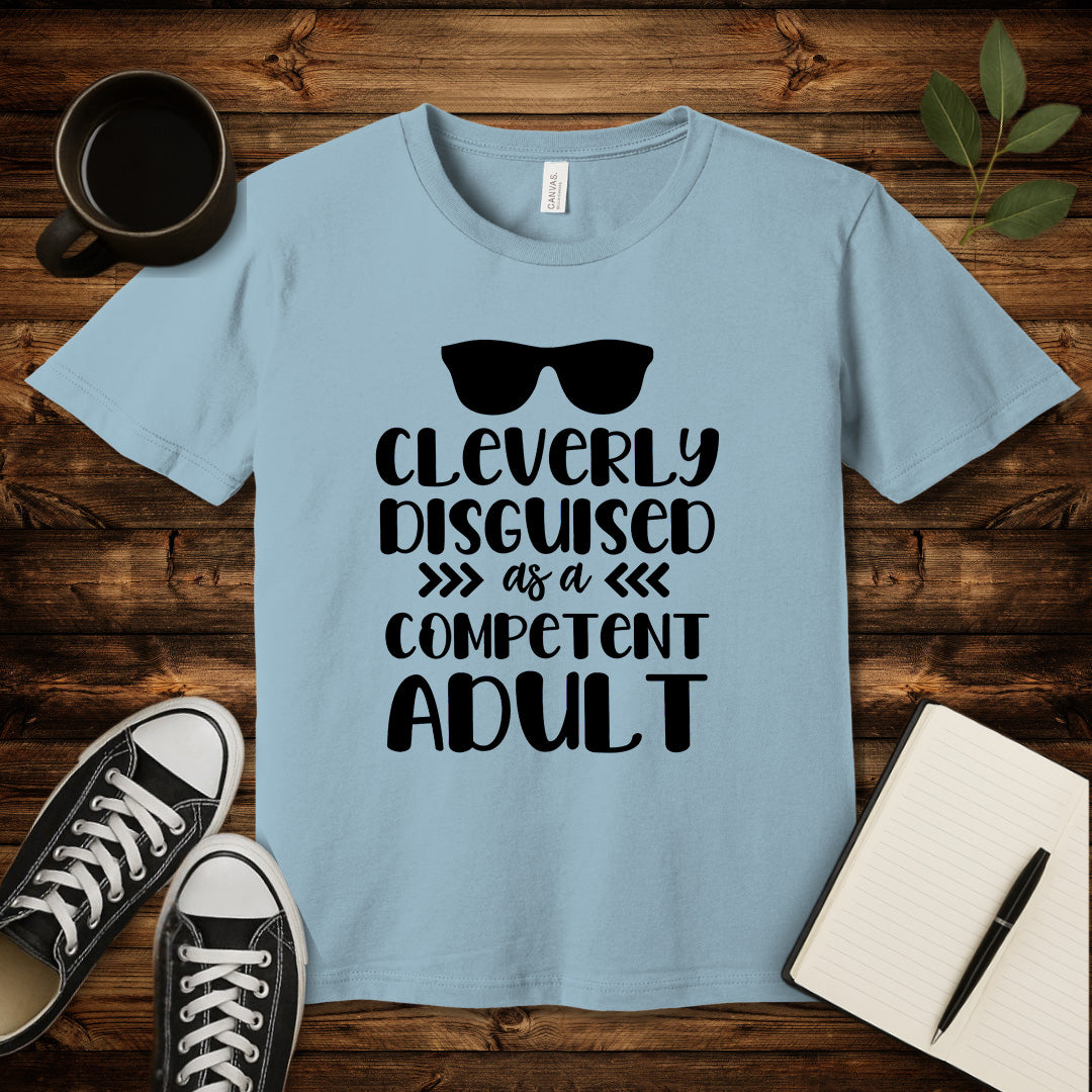 Competent Adult T-Shirt-T-Shirt-Light Blue-S-wearable sarcasm by Savage Tee Society