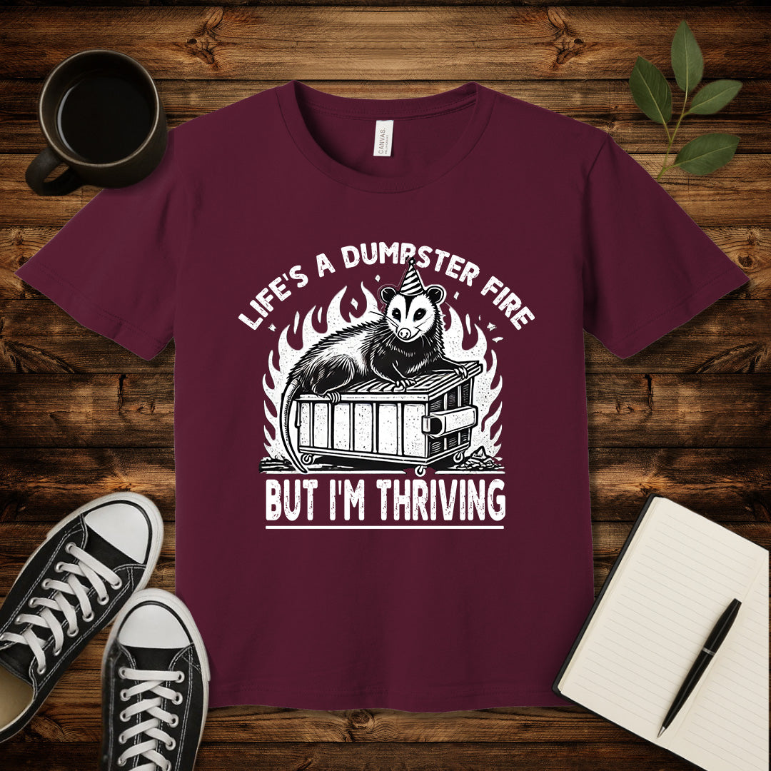 Life’s a Dumpster Fire T-Shirt-T-Shirt-Maroon-S-wearable sarcasm by Savage Tee Society